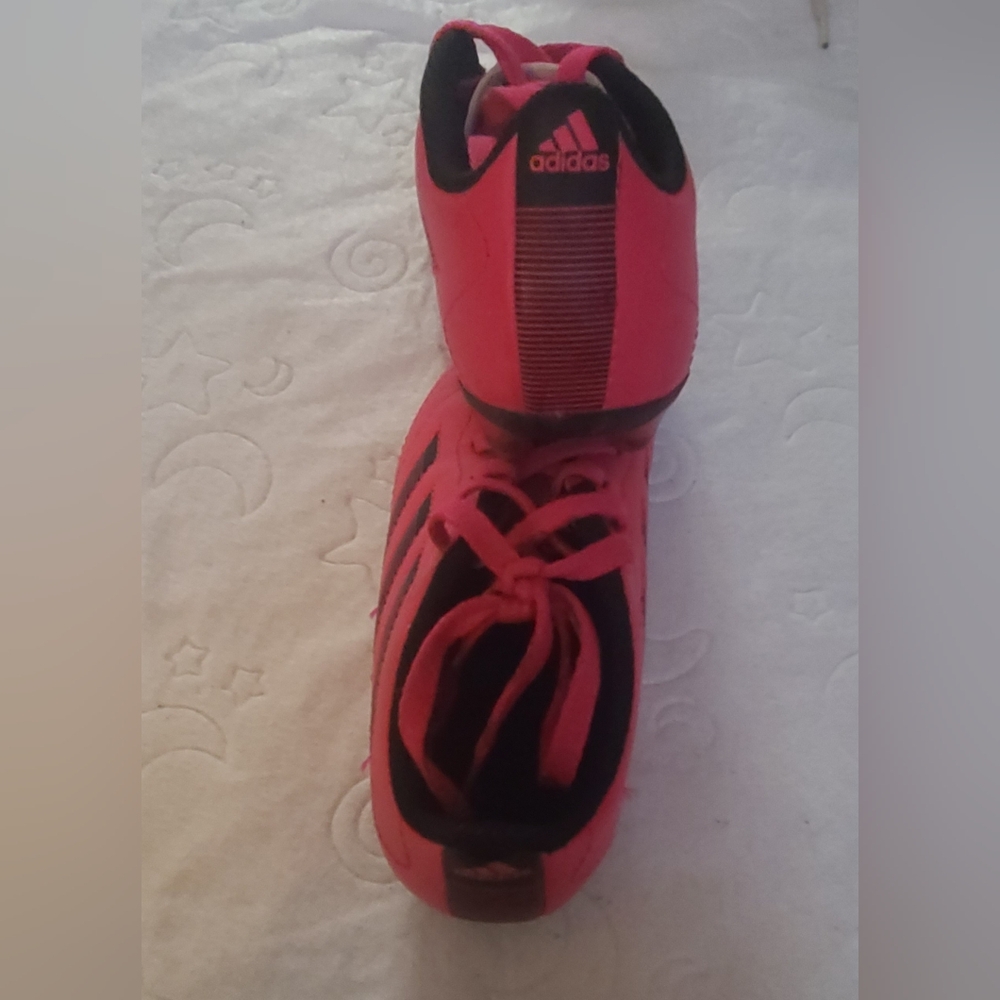 Adidas Kids Pink and Black Sneakers/Cleats